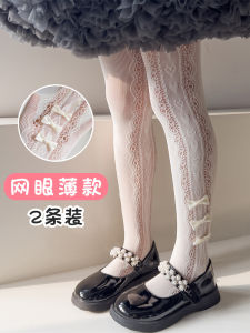 Girls Summer Thin Mesh Tights with Butterfly Knot Lace Loli Underwear Pants Baby Socks Childrens Clothing Toddler Kids Stockings