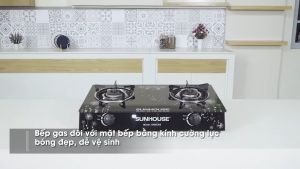 Bếp ga đôi Sunhouse SHB3365 Chính hãng 100% trưng bày mới 99% - tiết kiệm gas - đầu đốt bàng đồng có độ bền cao - bảo hành 12 tháng