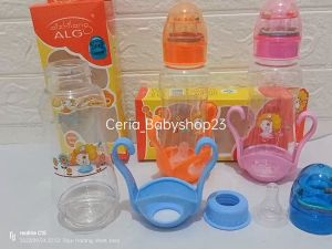 3PCS Botol Susu Bayi 260ml Algo 8265 dengan Pegangan & Tutup Kerincing