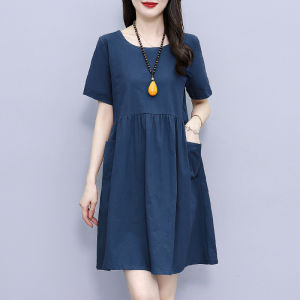 Shalldoer | Large Size Concealing Slimming Summer Dress