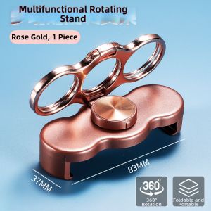 RQZN | Adjustable Metal Portable Phone Stand for Live Streaming Video Watching and Photography Dual/Three Finger Rings