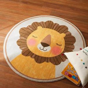 Modern Minimalist Circular Carpet Cartoon Bedroom Computer Chair Rotating Chair Soundproof Mat Childrens Room Bedside Reading Area Crawler Pad