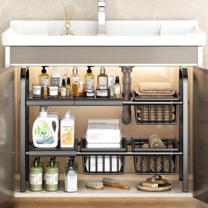 Extendable Layered Kitchen Shelf Organizer