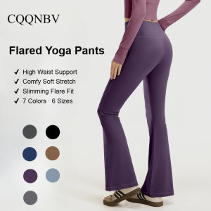 CQQNBV Hip-Lifting Seamless Yoga Flared Pants WomenHigh Waist Quick-Drying Stretch Fitness Sports legging Comfy Muslimah Leggings for Daily Wear | 7 Colors 6 Sizes-JYMK025