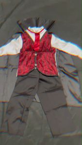 ชุดแฟนซีเด็ก แดรกคิวล่า Dracula Boy เจ้าชายแวมไพร์ Vampire prince (เสื้อขาว + เสื้อกั๊กเย็บติด + กางเกง+ผ้าคลุม) (FANCY428)