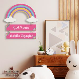 Zehandcraft - Hiasan Kamar Pelangi / Hiasan Custom Nama