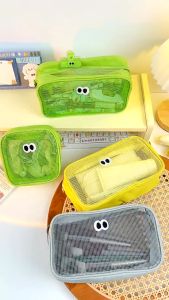 8686.lucky กระเป๋าใส่ของ ใส่เครื่องสําอาง ผ้าตาข่าย แบบใส จุของได้เยอะ แบบพกพา