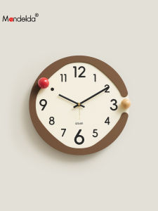 Mandelta New 2025 Hole-Free Clock Wall-Mounted Living Room Creative Cream Style Home Decorative Clock Modern Simple Design