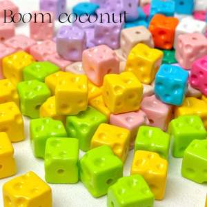 Colorful Cheese Chunk DIY Mobile Phone Chain Jewelry Accessory Loose Beads Keychain Bracelet Acrylic Craft Supplies