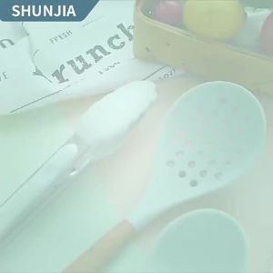 Silicone Wood Handle Utensil Set 12 Pieces