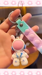 Space Rabbit Keychain 🔑 太空兔子钥匙扣 Gantungan Kunci Hiasan Kartun Comel Arnab Angkasa Cute Cartoon Key Ring Bag Accessories Decoration Gift