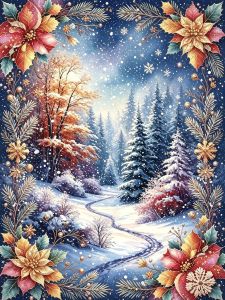 HUACAN Diamond Mosaic News 2027 Winter Forest Landscape Home Wall Art Decor Painting Snow Autumn Tree Wall Decor Rhinestones