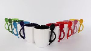 เครื่องสำอางแก้วพร้อมสกรีน สกรีนข้อความ รูปภาพ โลโก้ ด้านในสี 12 ตร.ซิลิก พร้อมช้อนเสียบ ขนาด 12 Oz