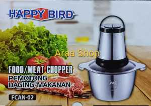 HAPPY BIRD Chopper Blender Daging Bumbu Dapur Stainless Steel SUS 304 / Food Processor Meat Cooper Penggiling Pemotong Daging 2 Liter / Gilingan Daging Stenlis Listrik sus304