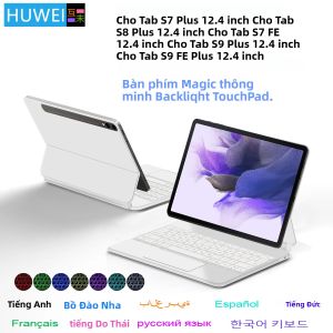 Bao Da Magic Keyboard Thiết Kế Nổi Thông Minh Dành Cho Samsung Galaxy Tab S7 S8 S9 FE Plus 12.4 Inch Với Pin Tích Hợp