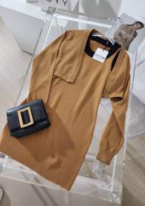 Diva​ Korea Set ชุดเซทเดรสพร้อมเสื้อคลุมคาดิแกน ไหมพรมทอเกรดพรีเมี่ยม