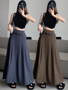 กระโปรงทรงเอเอวสูงสีคาเฟ่ ทรงเข้ารูป ทรงเอ ปิดก้น กระโปรงทรงร่ม เดรสยาวปานกลาง ทรงเข้ารูป สไตล์เกาหลี ฤดูใบไม้ร่วง 2023