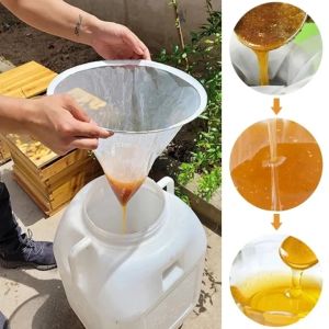 Ultra-fine Mesh Conical Honey Filter Kitchen Food Reusable Nylon Funnel Strainer Net Garden Supplies Apiculture Beekeeping Special Tool