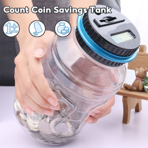 Cute Tabung Budak Piggy Bank Capacity Large Transparent Coin Bank malaysia Syiling Clear Digital Piggy Bank Coin Savings LCD Counting