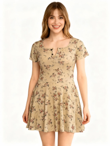Jarose RTW Thea Button Mini Knitted Dressc