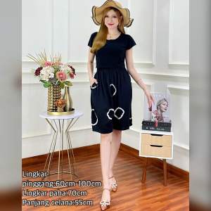 ONE SET WANITA PANJANG SETELAN RAYON MOTIF BUNGA SETELAN ATASAN WANITA
