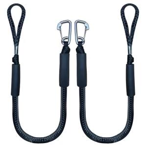 Polyethylene Bungee Dock Line Built‑in Buffer Mooring Rope with Stainless Steel Clip for PWC Kayak & Boat