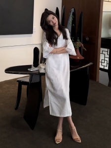 SHANGSHA | Elegant Luxurious White Dress