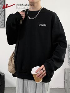 Warrior | Heavyweight Casual Black Round Neck Sweatshirt Men