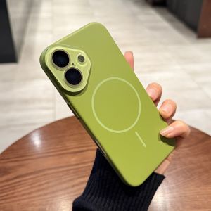 AO.HU | Full-Cover Camera Lens Protection Phone Case Magnetic Suction Soft Touch Matte Green