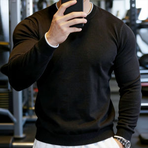 Solid Color Drop Shoulder Round Neck Sweater