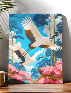Acrylic Paint By Numbers Red Crowned Cranes Painting By Numbers on Canvas Coloring By Number for Adults Paint Digital Art