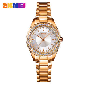SKMEI 1534 Luxury Quartz Watch for Women Waterproof Lady Diamond Girl Stainless Innovative Wristwatches Womens Clock