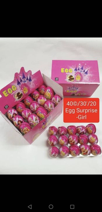 Egg Surprise -Girl 1ถาด มี30ลูก คละลายน่ารัก สินค้ามีฮาลาสพร้อมส่ง