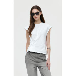 PIAOYA | Womens Loose Casual T-Shirt for Summer with Round Neck Knot Design Slimming Wear