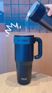 Cốc Giữ Nhiệt 1 Lít Cao Cấp Có Ống Hút Ly Giữ Nhiệt Tráng Sứ Inox 316 Có Tay Cầm Có Lưới Lọc Trà