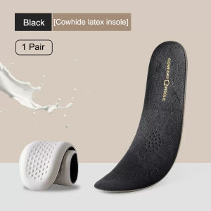 Soft Latex Insoles for Shoes Cowhide Leather Shoe Sole Inserts Sports Shock Absorbing Plantar Fasciitis Template Insole for Feet