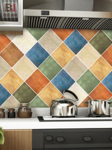 Miếng Dán Tường Chống Dầu Mỹ Cổ Điển Họa Tiết Hoa Miếng Dán Bếp Chống Cháy Chịu Nhiệt Độ Cao Miếng Dán Tường Trang Trí Nhà Bếp