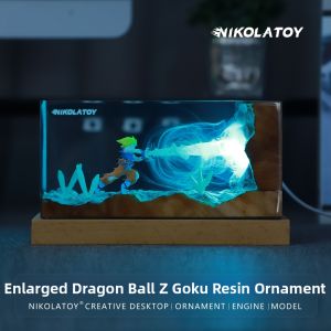NIKOLATOY | Anime Resin Desktop Night Light with Kamehameha and Goku Atmosphere
