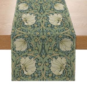 VIKAMA 2/4/6pcs William Morris Flower Table Runner Retro Plant Flower Bird Table Flag Restaurant Home Desktop Decoration