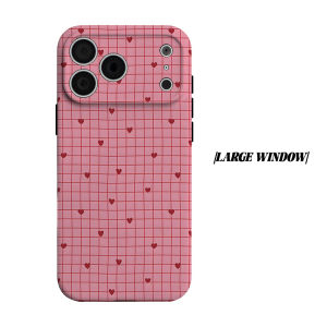 Grid Hearts Phone Case for iPhone 18 17 16 15 14 13 12 11 Air Pro Max Plus Double-layer Cover
