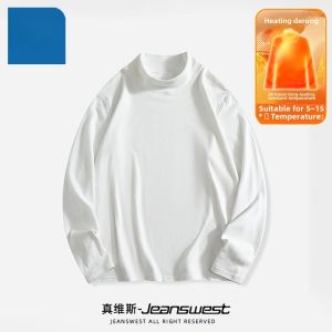 Jeanswest Mens Thermal Long Sleeve Half High Collar Sweater Dervo Style Autumn Winter Casual Top Quality Polyester Fiber