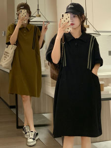 Summer Europe Style Large Size Loose Mid-length Dress