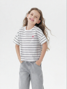 Marc&Janie | Bow Stripe Cloudy T-Shirt for Girls