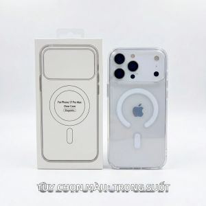Ốp Điện Thoại Trong Suốt Tương Thích Magsafe Cho iPhone 17/16/15/14/13/12/11 Pro Max - Chống Sốc Viền Mềm Lưng Cứng Có Nam Châm