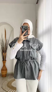 CYRA TOP - FLOTTILICIOUS / Baju Atasan Rompi Vest Wanita Hits / Outer Murah Model Hijab korean Style Cantik Outfit