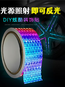 Miếng Dán Xe Phản Quang Màu Sắc Laser Cho Xe Đạp Và Xe Điện Đèn Báo Hiệu Phía Sau Đèn Báo Hiệu Phía Trước Miếng Dán Xe Hơi