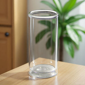 Double Layered Heat Insulated Glass Cup 2025 New Design Office Luxury High End Water Tea Cup without Lid for Daily Use