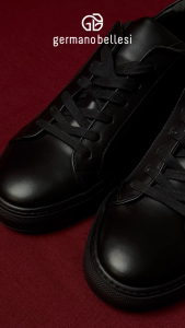 Giày Sneaker Nam Bằng Da Thật Màu Đen - Germano Bellesi - Sản Xuất Thủ Công Tại Italy_1322