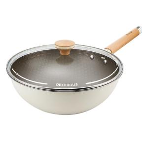 COOKER KING | Non-Stick Titanium Coated Stainless Steel Wok for Home Use