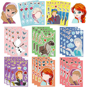Waterproof DIY Face Swap Stickers Childrens Game Play Puzzle Decal Clothing Toy Creative Handmade Stick-Ons Cartoon Theme